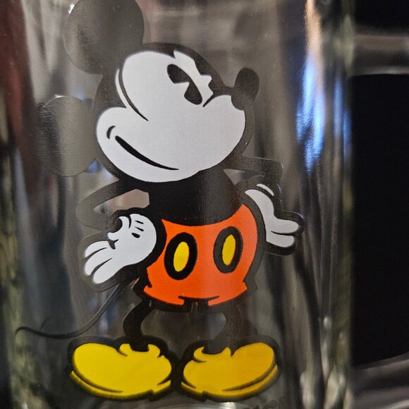 Vintage Walt Disney World Mickey Mouse Glass Clear Candy Jar With Lid - Picture 2 of 10